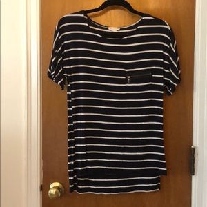 Navy and white strip tee